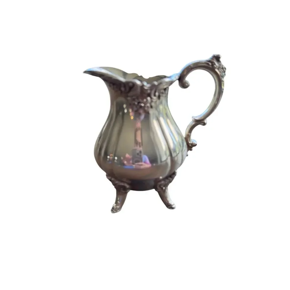 Vintage Wallace Baroque Silverplate Creamer 284 Ornate Rococo Style Footed - Picture 7 of 9